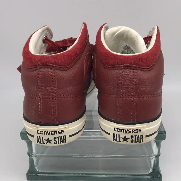Converse All Star Street Hi Terra Red Leather Sneakers Men 8 Women 10 - Picture 4 of 9